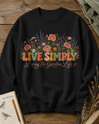 Rose Lavender Live Simply Garden Life Sweatshirt