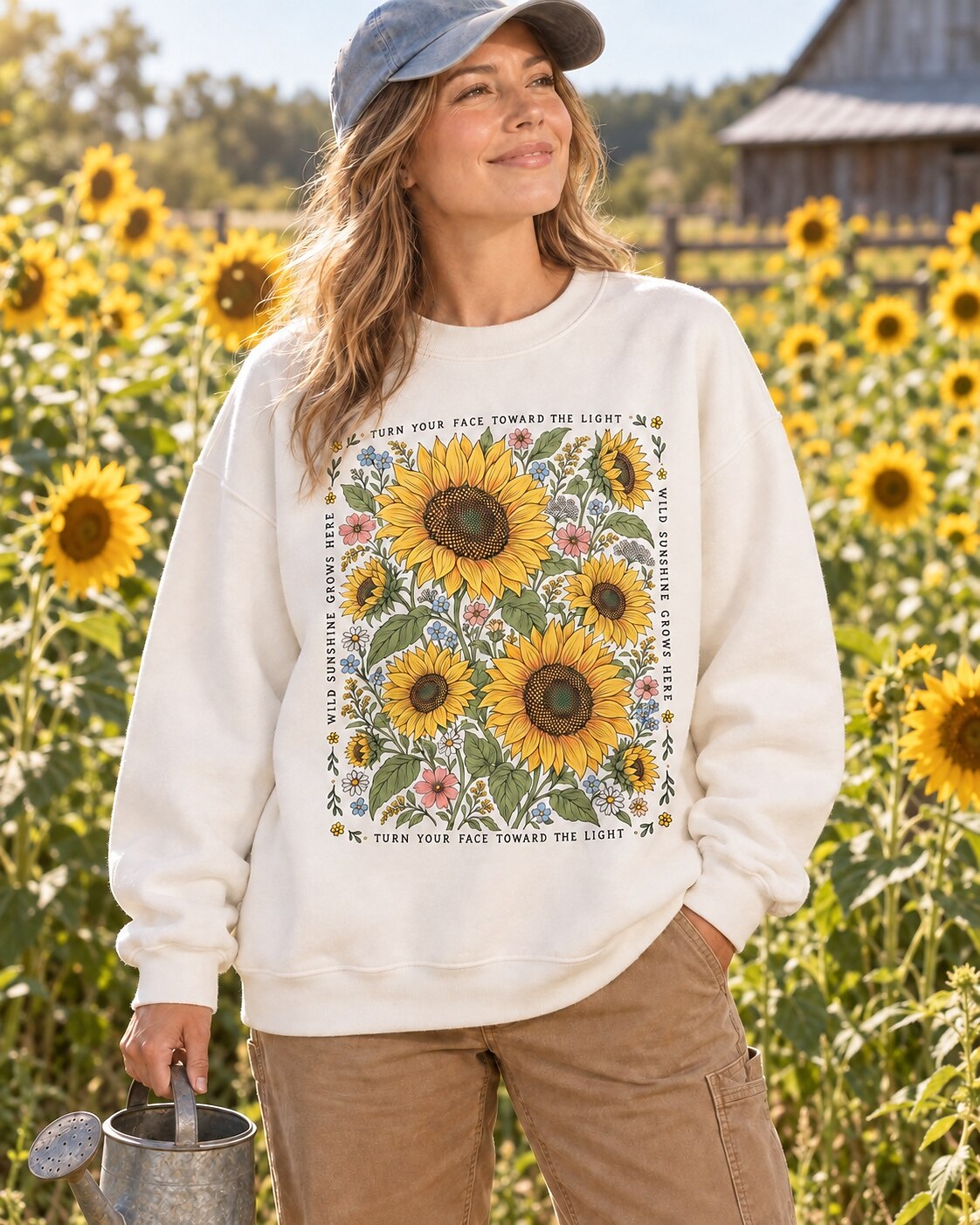Sunflower Wildflower Garden Grow Toward Light Sweatshirt