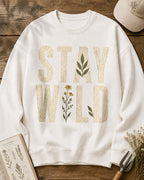 Stay Wild Wildflower Vintage Botanical Garden Sweatshirt
