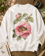American Robin Nesting Rose Flower Birdwatching Sweatshirt