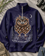 Owl Marsh Birdwatching Quarter-Zip Stretch Sweatshirt Spandex UPF50+