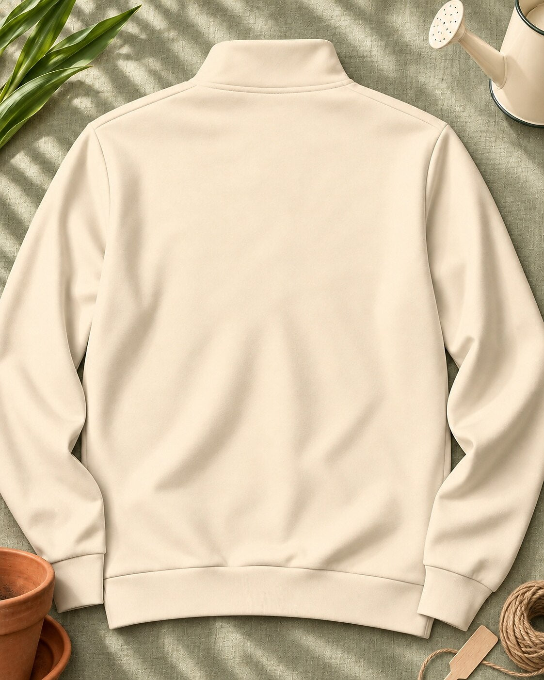 Sunflower Bouquet Garden Quarter-Zip Stretch Sweatshirt Spandex UPF50+
