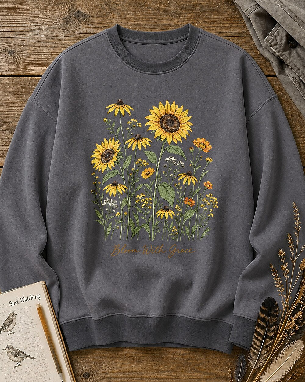 Sunflower Black Eyed Susan Wildflower Bouquet Garden Sweatshirtxi