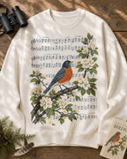 American Robin Apple Blossom Music Birdwatching Sweatshirt