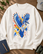 Blue Jay Colorful Wings Art Bird Watching Sweatshirt