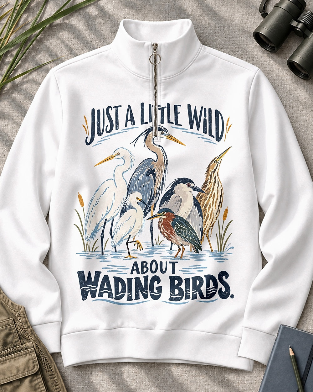 Wadina Birds Just A Little Wild UPF50+ Spandex Quarter-Zip Stretch Sweatshirt