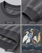 Wading Birds Just A Little Wild Graphic Sweatshirt