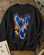 Blue Jay Colorful Wings Art Bird Watching Sweatshirt
