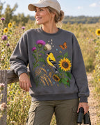 American Goldfinch Sunflower Thistle Wildflower Bird Watching Sweatshirt