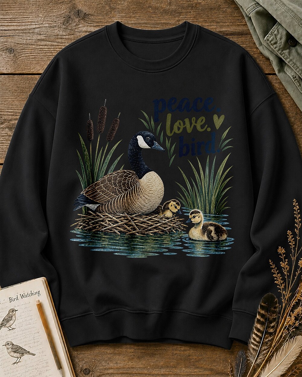 Goose Nesting Family Wetland Water Bird Sweatshirt