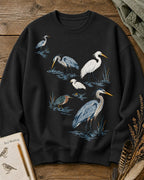Wetland Herons Water Birds Birdwatching Graphic Sweatshirt