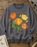 Tulip Garden Frame Floral Graphic Sweatshirt