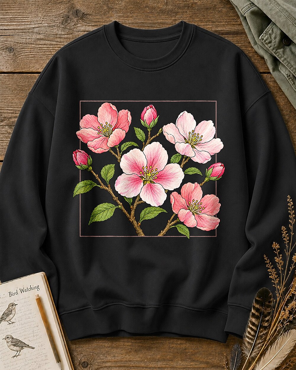 Blossom Branch Garden Floral Graphic Sweatshirt
