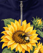 Sunflower Bee Garden Quarter-Zip Stretch Sweatshirt Spandex UPF50+