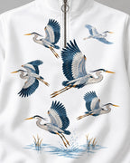 Flying Great Blue Herons UPF50+ Spandex Quarter-Zip Stretch Sweatshirt