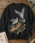 Blue Jay Pair Sunflower Country Garden Sweatshirt